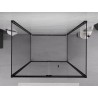 Mexen Exo-F 3S cabine de douche 3 parois pliable 90 x 75 cm, transparent, noir - 816-090-075-70-00-3S