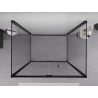 Mexen Exo-3S Cabine de douche pliante à 3 côtés 100 x 85 cm, transparente, noire - 816-100-085-70-00-3S