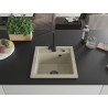 Mexen Vito Évier en granit 1 bac avec robinet de cuisine Rita, beige - 6503-69-670300-70
