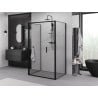 Mexen Exo-3S cabine de douche à 3 parois pliante 100 x 110 cm, transparente, noire - 816-100-110-70-00-3S