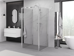 Mexen Exo-B 3S cabine de douche à 3 parois pivotante 75 x 75 cm, transparent, chromé - 817-075-075-01-00-3S