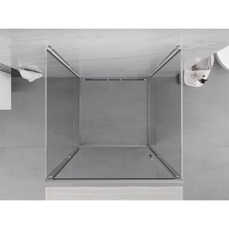Mexen Exo-3S cabine de douche à 3 parois pivotante 95 x 95 cm, transparente, chrome - 817-095-095-01-00-3S