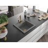 Mexen Vito évier en granit 1-bac avec mitigeur de cuisine Rita, gris - 6503-71-670300-50