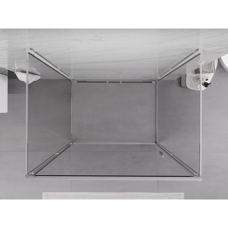 Mexen Exo-3S cabine de douche 3 parois battante 80 x 70 cm, transparent, chrome - 817-080-070-01-00-3S
