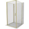 Mexen Exo-3S cabine de douche 3 parois battante 70 x 70 cm, transparente, dorée - 817-070-070-50-00-3S