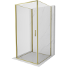 Mexen Exo-B 3S cabine de douche à 3 parois battante 75 x 75 cm, transparente, or - 817-075-075-50-00-3S