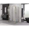 Mexen Exo-3S Cabine de douche pivotante 3-parois 75 x 75 cm, transparent, dorée - 817-075-075-50-00-3S