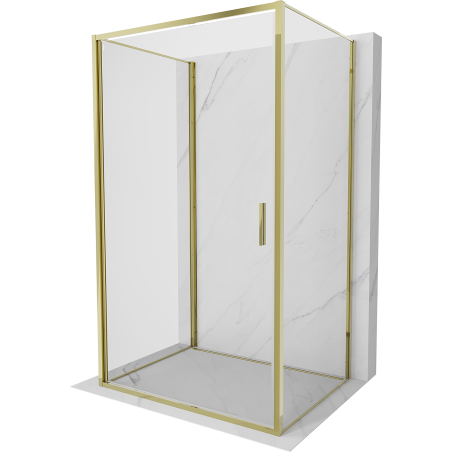 Mexen Exo-B 3S cabine de douche 3 parois pivotante 70 x 75 cm, transparent, or - 817-070-075-50-00-3S