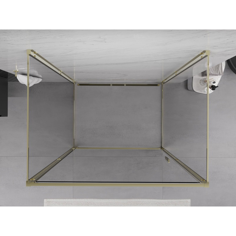 Mexen Exo-B 3S cabine de douche à 3 parois pivotante 70 x 85 cm, transparent, or - 817-070-085-50-00-3S