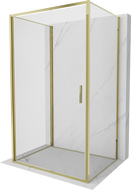 Mexen Exo-B 3S cabine de douche 3-parois battante 95 x 110 cm, transparent, dorée - 817-095-110-50-00-3S