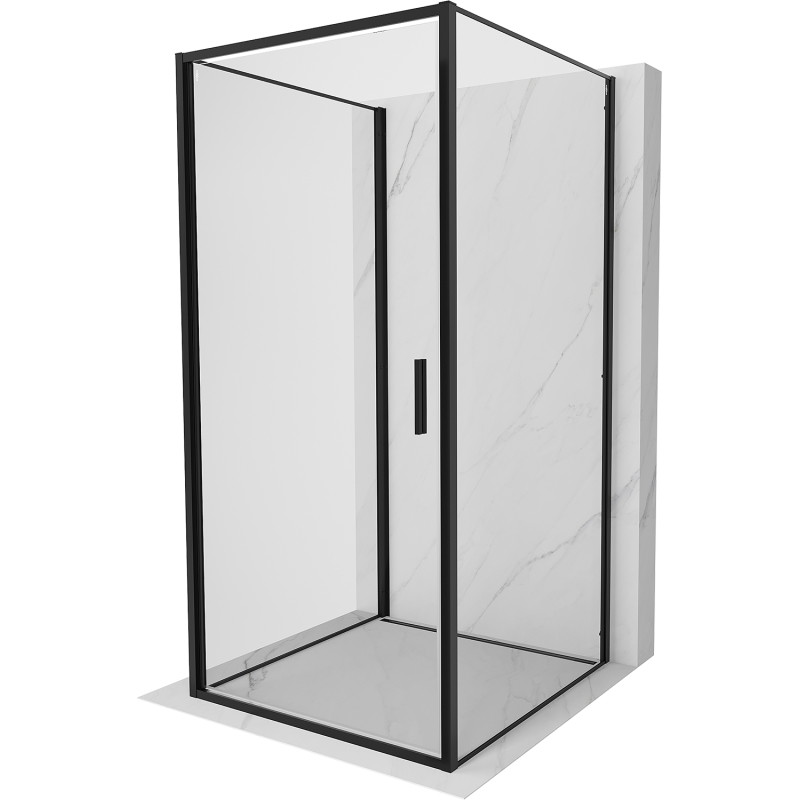 Mexen Exo-B 3S cabine de douche 3-parois pivotante 80 x 80 cm, transparente, noire - 817-080-080-70-00-3S