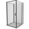 Mexen Exo-3S cabine de douche à 3 parois avec porte pivotante 95 x 95 cm, transparent, noir - 817-095-095-70-00-3S