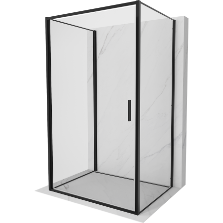 Mexen Exo-3S cabine de douche à 3 parois pivotante 75 x 70 cm, transparente, noire - 817-075-070-70-00-3S