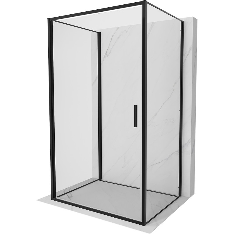 Mexen Exo-B 3S cabine de douche 3 parois pivotante 100 x 70 cm, transparent, noir - 817-100-070-70-00-3S