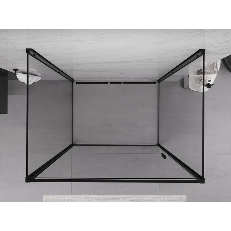 Mexen Exo-B 3S cabine de douche 3 parois pivotante 100 x 70 cm, transparent, noir - 817-100-070-70-00-3S