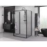 Mexen Exo-3S cabine de douche 3 parois battante 95 x 75 cm, transparent, noir - 817-095-075-70-00-3S
