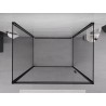 Mexen Exo-B 3S cabine de douche 3 parois à charnières 90 x 100 cm, transparent, noir - 817-090-100-70-00-3S