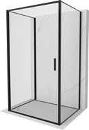 Mexen Exo-B 3S cabine de douche à 3 parois battante 70 x 110 cm, transparente, noire - 817-070-110-70-00-3S