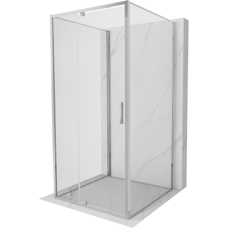 Mexen Exo-3S cabine de douche à 3 parois à charnière 90 x 90 cm, transparente, chromée - 819-090-090-01-00-3S