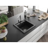 Mexen Vito évier en granit 1 bac avec robinet de cuisine Rita, noir - 6503-77-670300-00