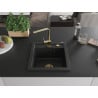 Mexen Vito évier en granit 1 cuve avec robinet de cuisine Rita, noir - 6503-77-670300-50