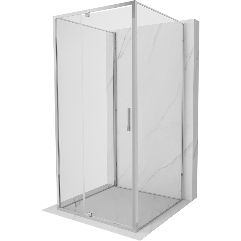 Mexen Exo-R 3S cabine de douche à 3 côtés pivotante 120 x 120 cm, transparent, chrome - 819-120-120-01-00-3S