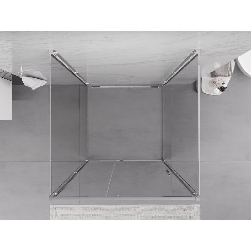 Mexen Exo-3S cabine de douche pivotante 3 parois 120 x 120 cm, transparent, chromé - 819-120-120-01-00-3S