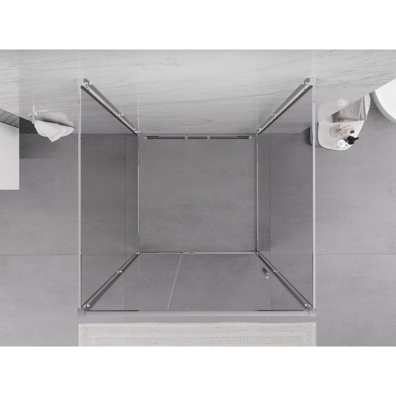 Mexen Exo-R 3S cabine de douche à 3 côtés pivotante 120 x 120 cm, transparent, chrome - 819-120-120-01-00-3S