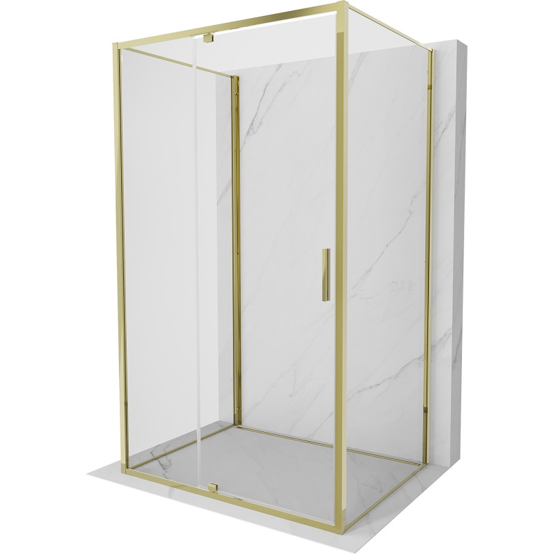 Mexen Exo-R 3S cabine de douche 3 parois battante 105 x 70 cm, transparent, or - 819-105-070-50-00-3S