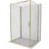 Mexen Exo-R 3S cabine de douche à 3 parois, avec porte battante 140 x 75 cm, transparent, doré - 819-140-075-50-00-3S