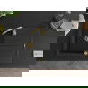 Mexen Bruno évier en granit à 1 cuve avec égouttoir 795 x 495 mm, Noir/ Argent métallique, siphon Or - 6513791010-73-G