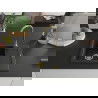Mexen Enzo évier en granit à 1 cuve avec égouttoir 576 x 465 mm, Noir/ Argent métallique, siphon Or - 6506571005-73-G