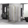 Mexen Exo-R 3S Cabine de douche à 3 côtés pivotante 95 x 95 cm, transparente, dorée - 819-095-095-50-00-3S