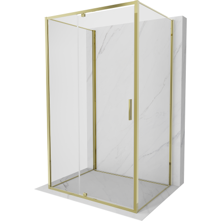 Mexen Exo-R 3S cabine de douche 3 parois pivotante 115 x 95 cm, transparent, or - 819-115-095-50-00-3S