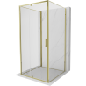 Mexen Exo-3S cabine de douche à 3 parois pivotante 100 x 100 cm, transparente, dorée - 819-100-100-50-00-3S