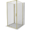 Mexen Exo-R 3S cabine de douche 3 parois pivotante 100 x 100 cm, transparent, doré - 819-100-100-50-00-3S