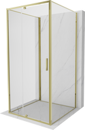 Mexen Exo-R 3S cabine de douche 3 parois pivotante 100 x 100 cm, transparent, doré - 819-100-100-50-00-3S