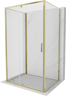 Mexen Exo-R 3S cabine de douche 3 parois pivotante 135 x 100 cm, transparent, or - 819-135-100-50-00-3S
