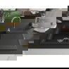 Mexen Leo évier en granit 1 bac avec égouttoir 900 x 500 mm, noir/argent métallisé, siphon doré - 6501901010-73-G