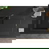 Mexen Leo évier en granit à 1 cuve avec égouttoir 900 x 500 mm, Noir/ Argent métallique, siphon Noir - 6501901010-73-B