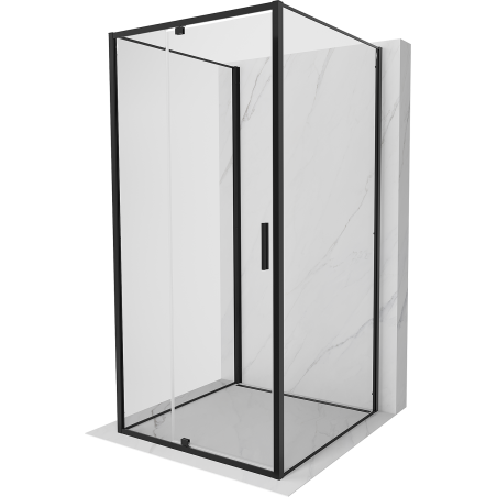 Mexen Exo-3S cabine de douche à 3 parois ouvrante 90 x 90 cm, transparent, noir - 819-090-090-70-00-3S