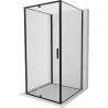 Mexen Exo-R 3S cabine de douche à 3 parois battantes 95 x 95 cm, transparent, noir - 819-095-095-70-00-3S