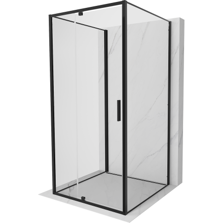 Mexen Exo-R 3S cabine de douche 3 parois pivotante 120 x 120 cm, transparent, noir - 819-120-120-70-00-3S
