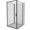 Mexen Exo-3S cabine de douche 3 parois pivotante 120 x 120 cm, transparent, noir - 819-120-120-70-00-3S