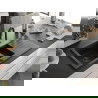 Mexen Matias évier en granit à 1,5 cuvette avec égouttoir 900 x 505 mm Noir/ Argent métallique, siphon Noir - 6502901505-73-B