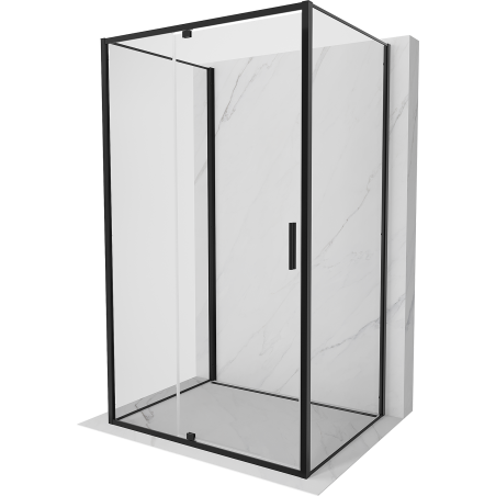 Mexen Exo-3S cabine de douche 3 parois pivotante 105 x 75 cm, transparent, noir - 819-105-075-70-00-3S