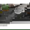Mexen Pablo évier en granit à 1 cuve avec égouttoir 752 x 436 mm, Noir/ Argent métallique, siphon Noir - 6510751010-73-B