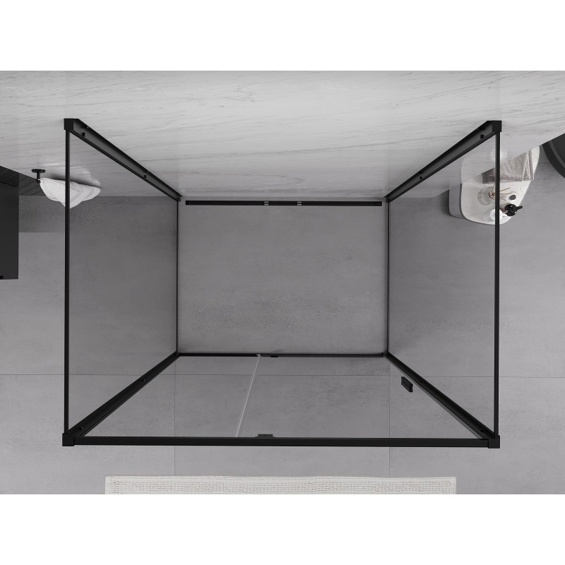 Mexen Exo-R 3S cabine de douche à 3 parois pivotante 120 x 85 cm, transparente, noire - 819-120-085-70-00-3S