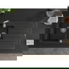 Mexen Andres évier en granit à 1,5 cuvette avec égouttoir 1000 x 500 mm, Noir/Argent métallique - 6515101510-73
