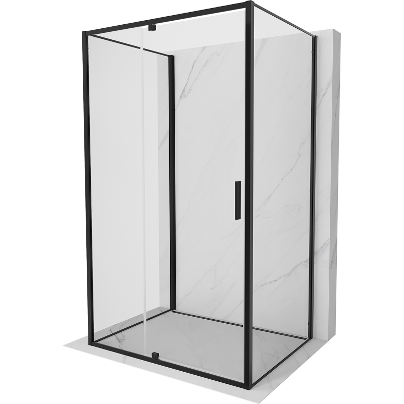 Mexen Exo-3S cabine de douche à 3 parois pivotante 90 x 100 cm, transparente, noire - 819-090-100-70-00-3S